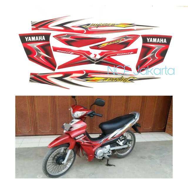 STIKER STRIPING JUPITER Z BURHAN 2006 MERAH SILVER