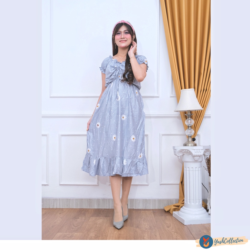 YashCollection Daster Casandra Daster Kekinian Fit XL-Casa Daisy Grey
