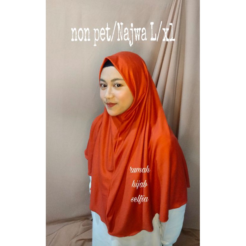 Hijab instan / jilbab najwa / Ukuran L / XL Syar&quot;i&quot; / HIJAB NON PET BHAN KAOS TC