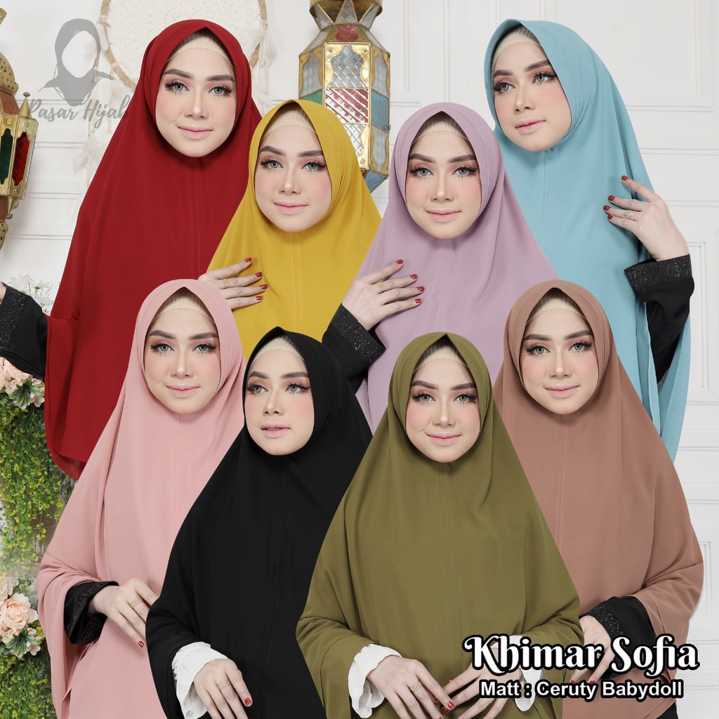 Khimar Sofia Ceruty Babydoll Original By Nayla Hijab Kerudung Ceruty Jumbo Pasar Hija'b