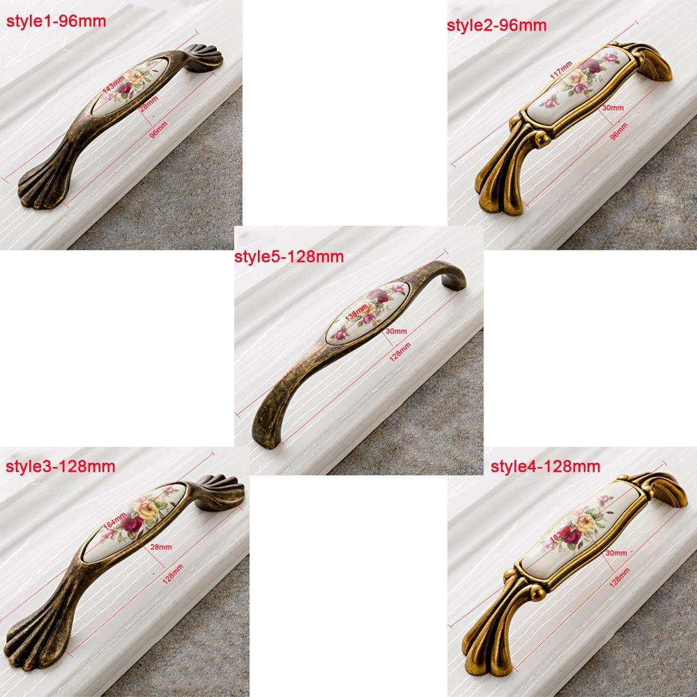 Top Ceramic Handle Vintage Pull Handle Tarikan Laci Peralatan Furniture