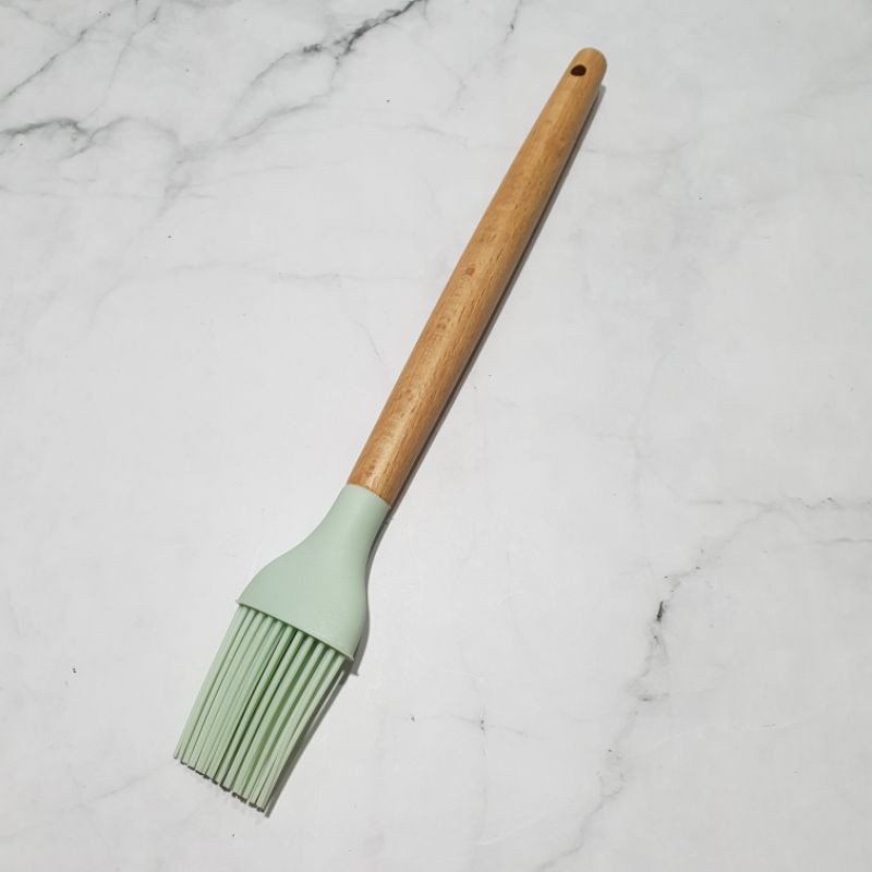 silicone Brush wooden handle / kuas silikon gagang kayu tahan panas