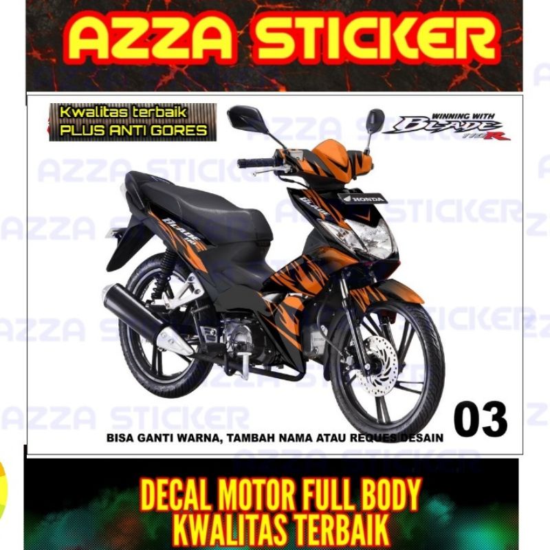 Sticker Decal Blade 110 Full Body Stiker Blade 110 Dekal Blade 110 Full Body Model 03