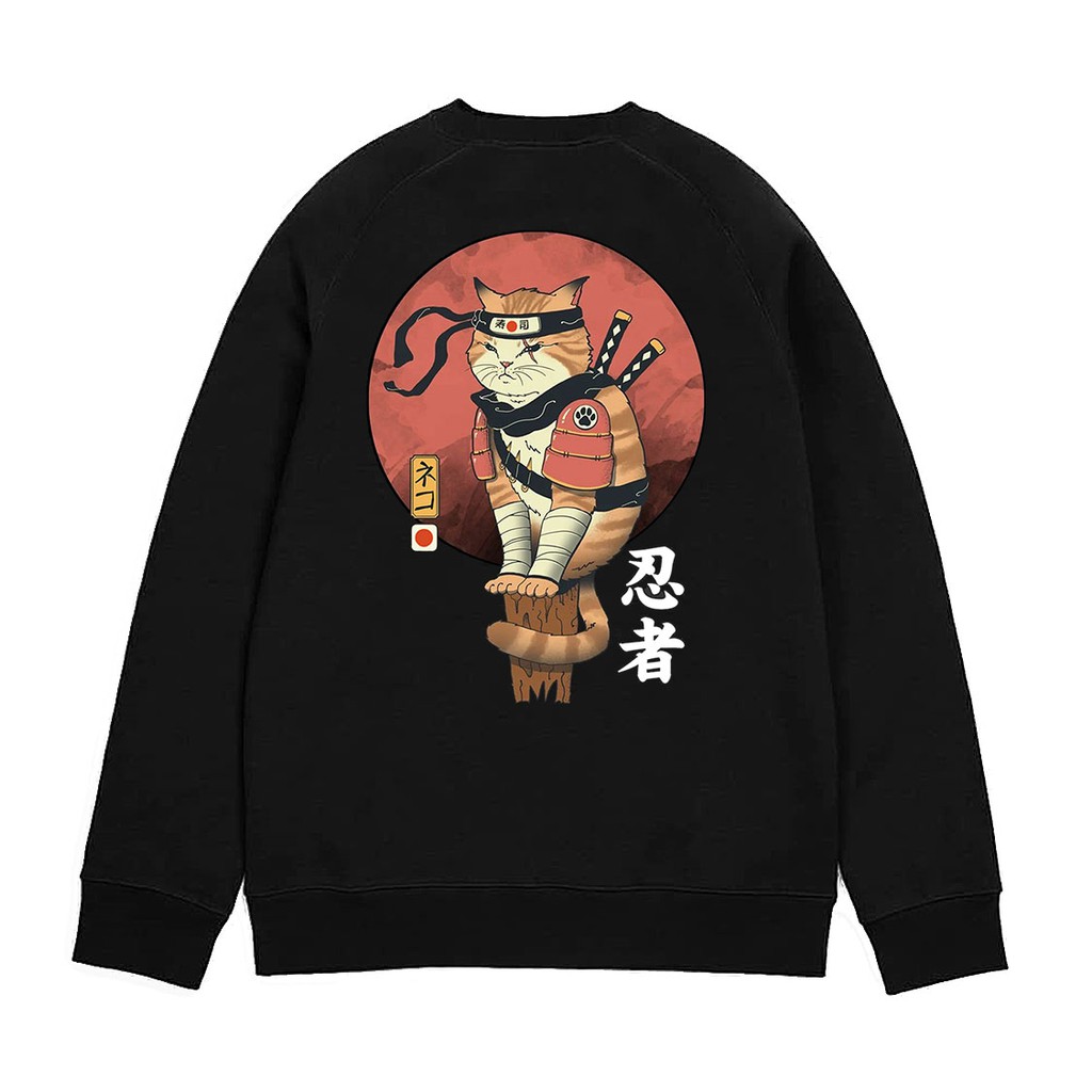 Crewneck Jepang Shinobi Cat Limited Edition / Crewneck Jepang / Crewneck Pria / Size M L XL XXL