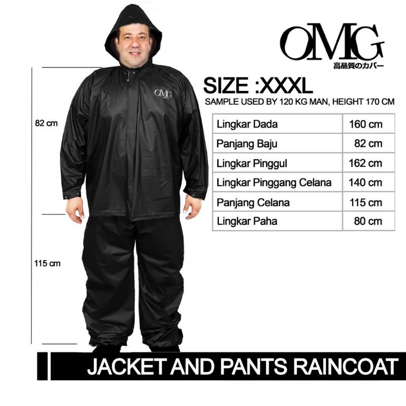 jas hujan besar big super jumbo xxxl cewek cowok gemuk Jaket celana jc pria wanita ekstra laki laki 