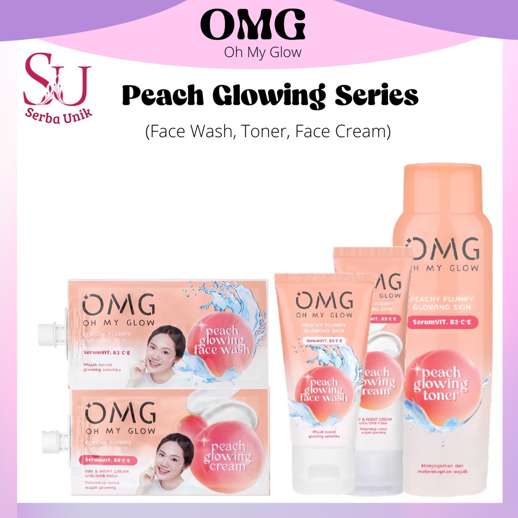 OMG Oh My Glow Peach Glowing Series | Peach Plumply Glowing Skin | Cream | Face Wash | Toner