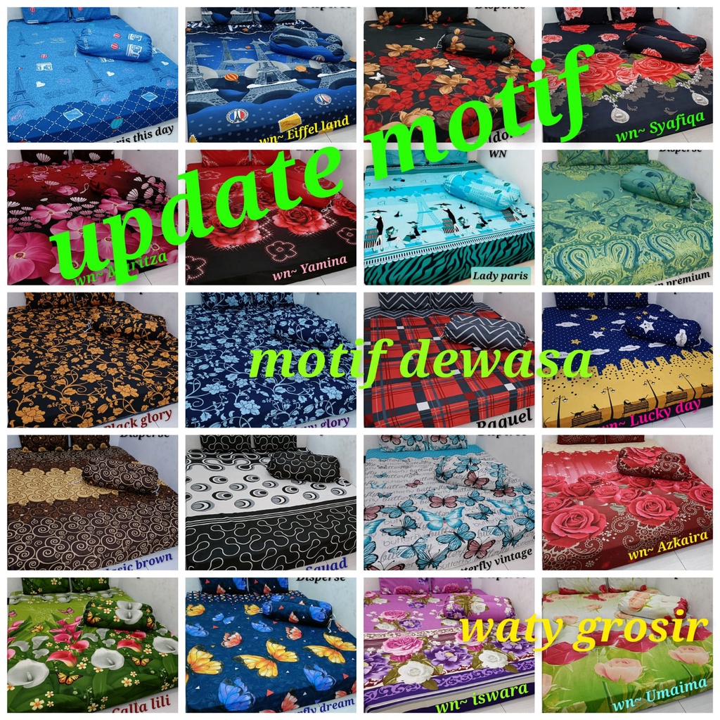 Waty grosir 22 motif baru sprei homemade uk 180x200x20 sprei klaten wn