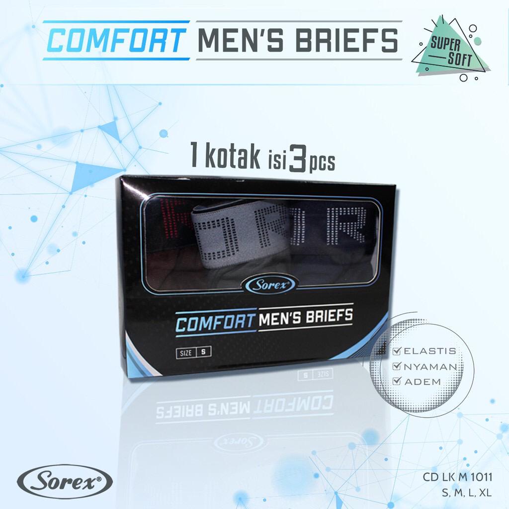 ( 1 Kotak isi 3 Pcs ) Sorex CD Comfort Men’s Briefs Super Soft CD Lk M 1011 - CD COWOK/PRIA SOREX MODEL SEGITIGA SIZE S M L XL - ARA98STORE