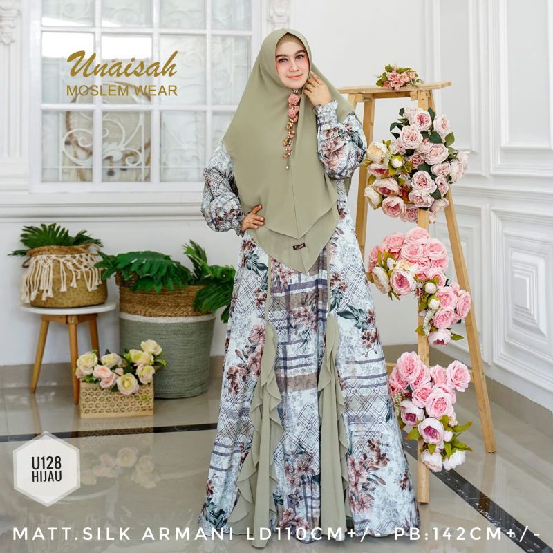 [SALE] UNAISAH U128 GAMIS SYARI UNAISAH U128 SET KHIMAR SYARI ORIGINAL MATT ARMANI SILK PREMIUM