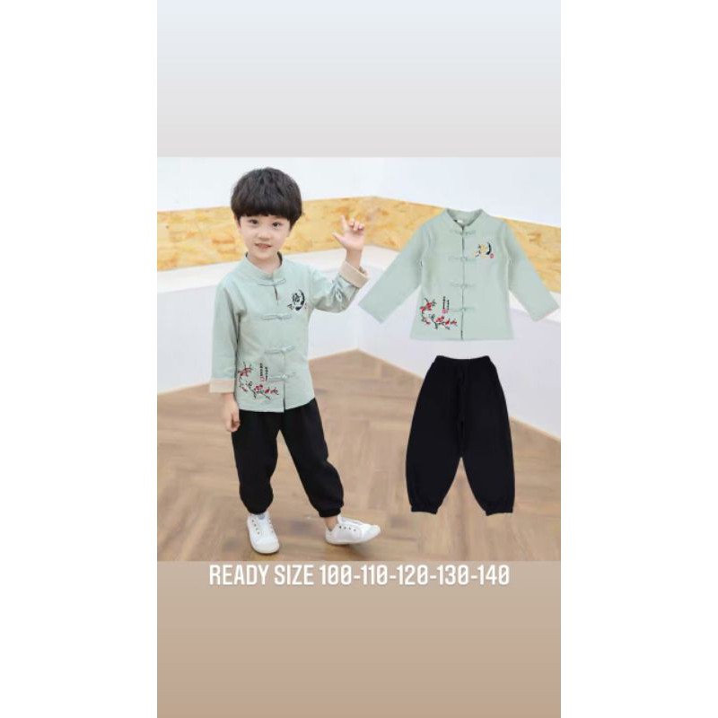 Qipao set baju setelan anak laki laki imlekkk 0READY SIZE 100/110/120/130/140