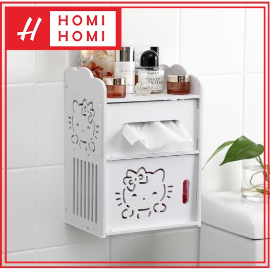 HomiHomi Rak Dinding Minimalis Gantung Tissue Toilet Serbaguna Anti Air - DW028