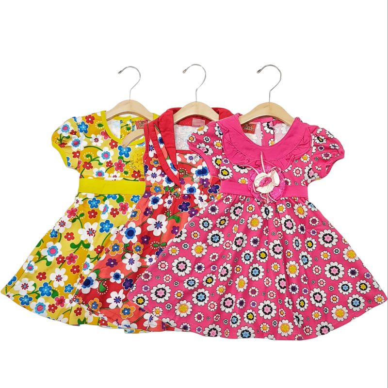 DRESS FASHION ANAK PEREMPUAN 2-4 TAHUN MOTIF BUNGA