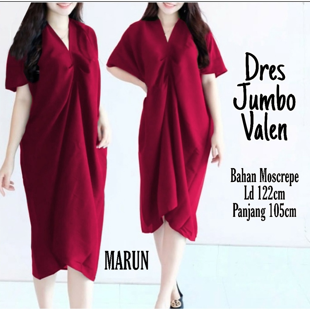 [HNFK] Dress Jumbo Valen / Dress / Dress Wanita / Dress Korean Style / Fashion Wanita Trend 2023