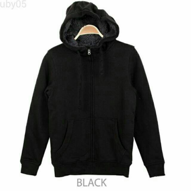 UNION BAY BRANDS » MENS HOODIE JACKETS FULL ZIPPER SOLID COLOR w INNER WOOL APLIQUE