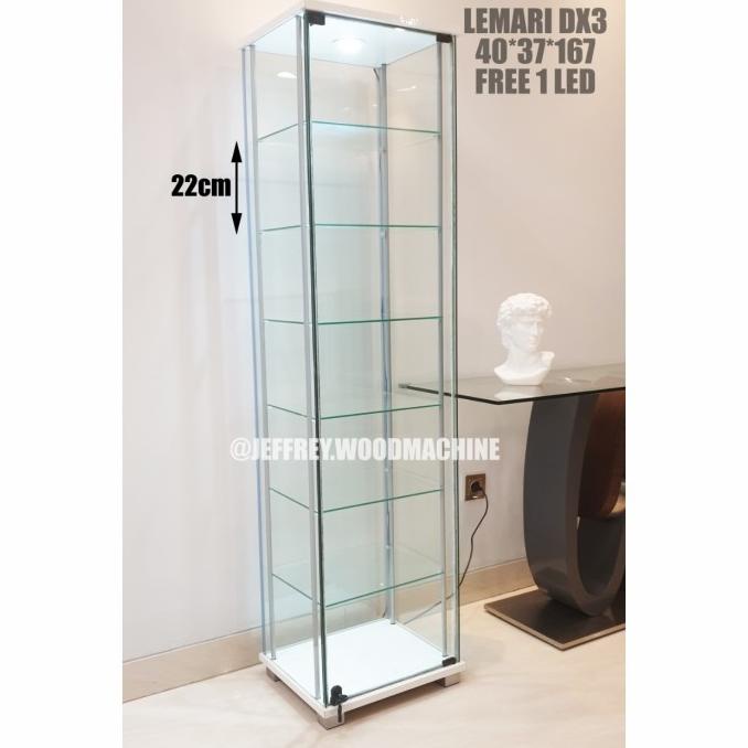 Lemari Kaca display rak kaca 1 pintu kecil koleksi lego gundam shf