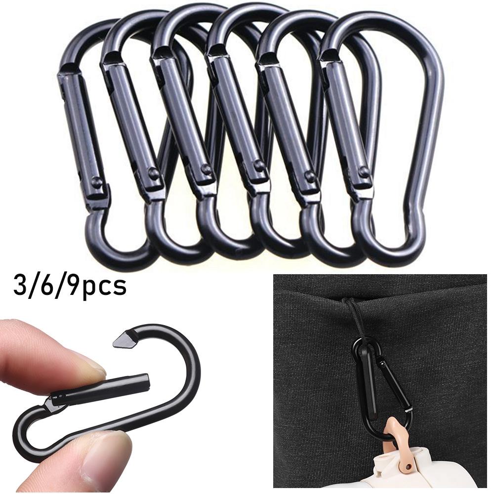 Suyo 3 /6/9pcs D Carabiner Aluminium Alloy Packback Gesper Gantungan Kunci Luar Ruangan