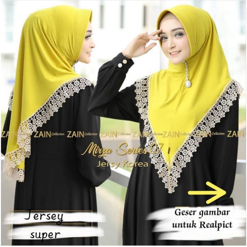 (UH)•MIRJA RENDA•jilbab instan renda hijab instan renda