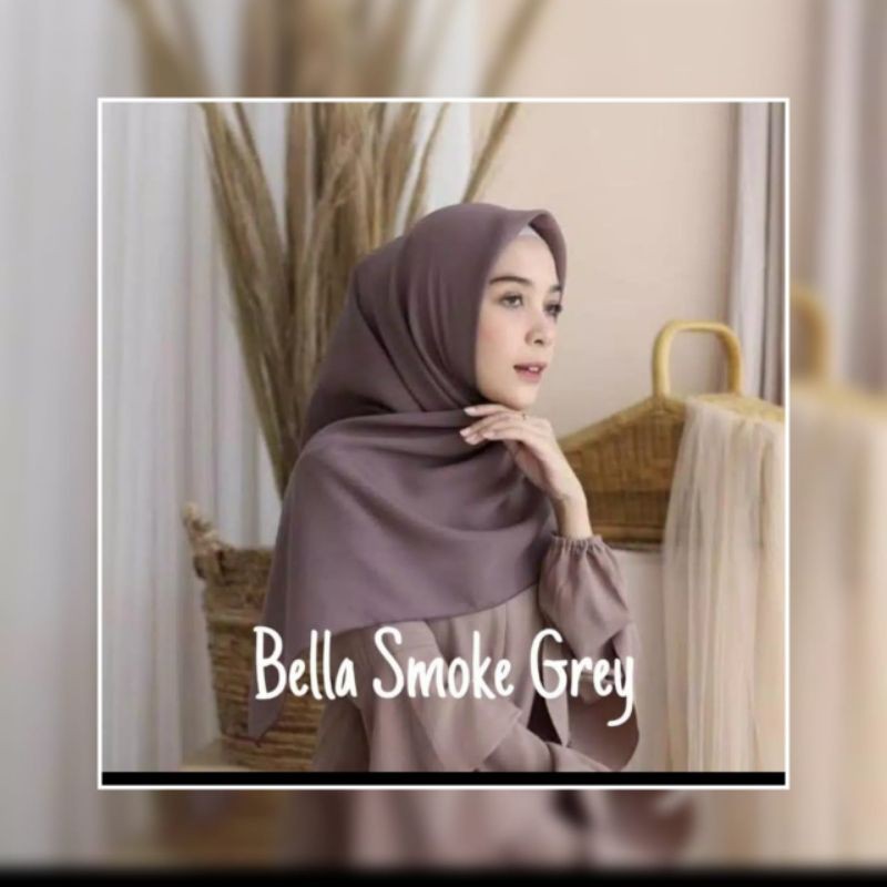 HIJAB SEGI EMPAT POLLYCOTTON PART 1-Smoke grey