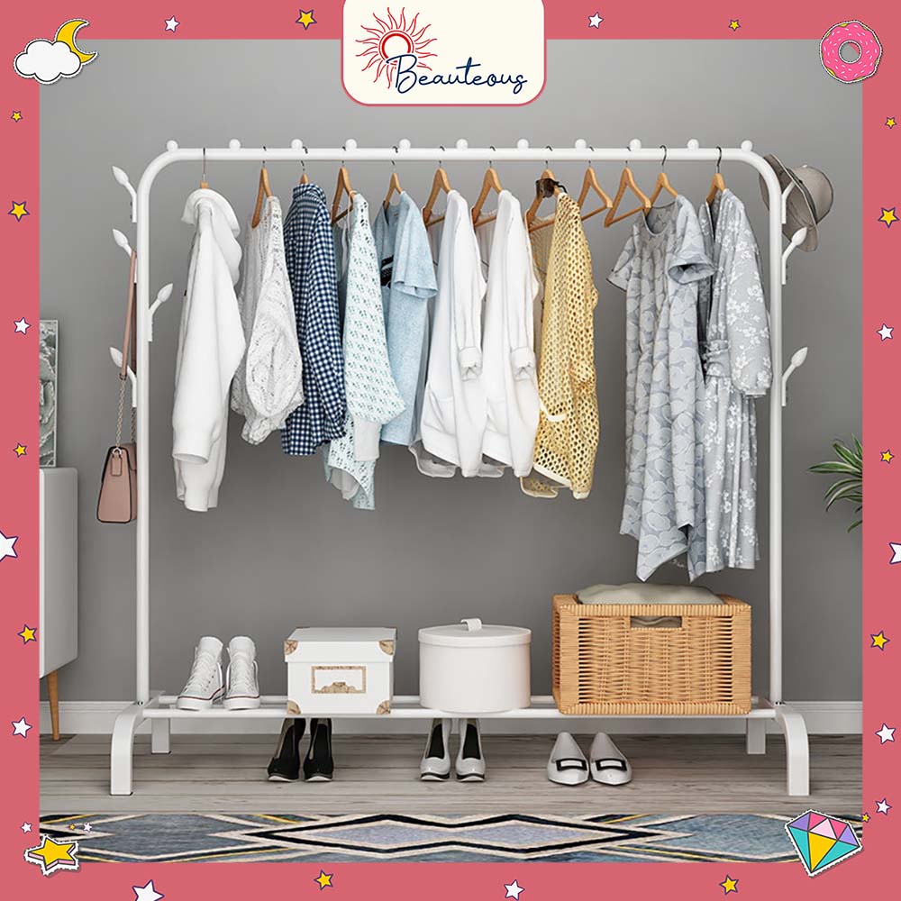 Rak Baju Stand Hanger Gawang Besi Single Double Rak Display Baju Butik