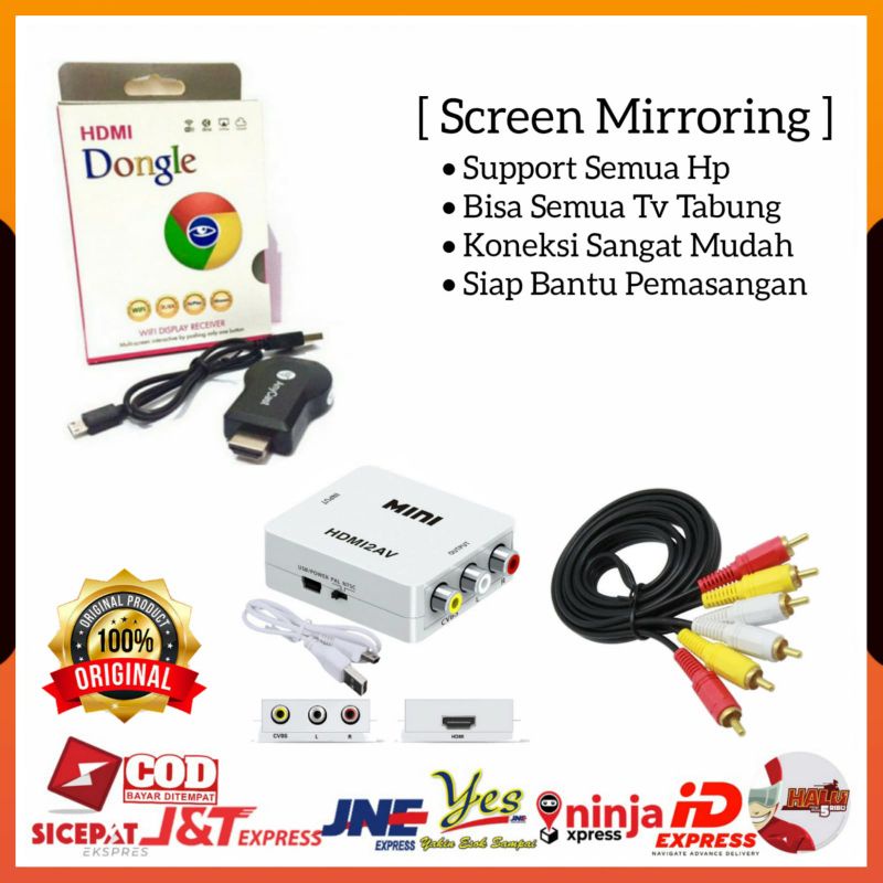 [COD] PAKET ANYCAST HDMI DONGEL HP KE TV TABUNG ANYCASH HDMI DONGLE WIFI / ALAT PENYAMBUNG HP KE TV 