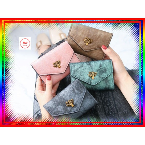 TB0112 - Dompet Lipat Wanita Glitter - Dompet Lipat Wanita Terbaru Dompet Bentuk Pohon COD
