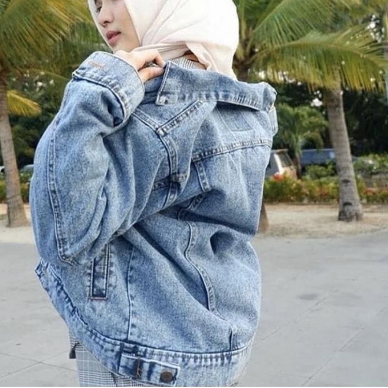 JAKET WANITA REMAJA ABG OVERSIZE MODEL TERBARU KEKINIAN JAKET JEANS wanita