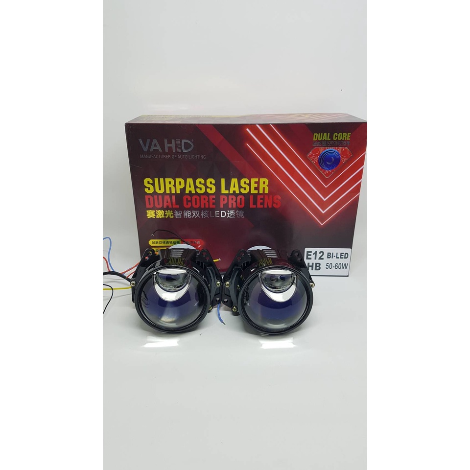 BiLed Sniper Projector Projie Led Bi led Bi-LED Vahid  E12 Hi-Low Surpass Laser Dual Core Sepasang