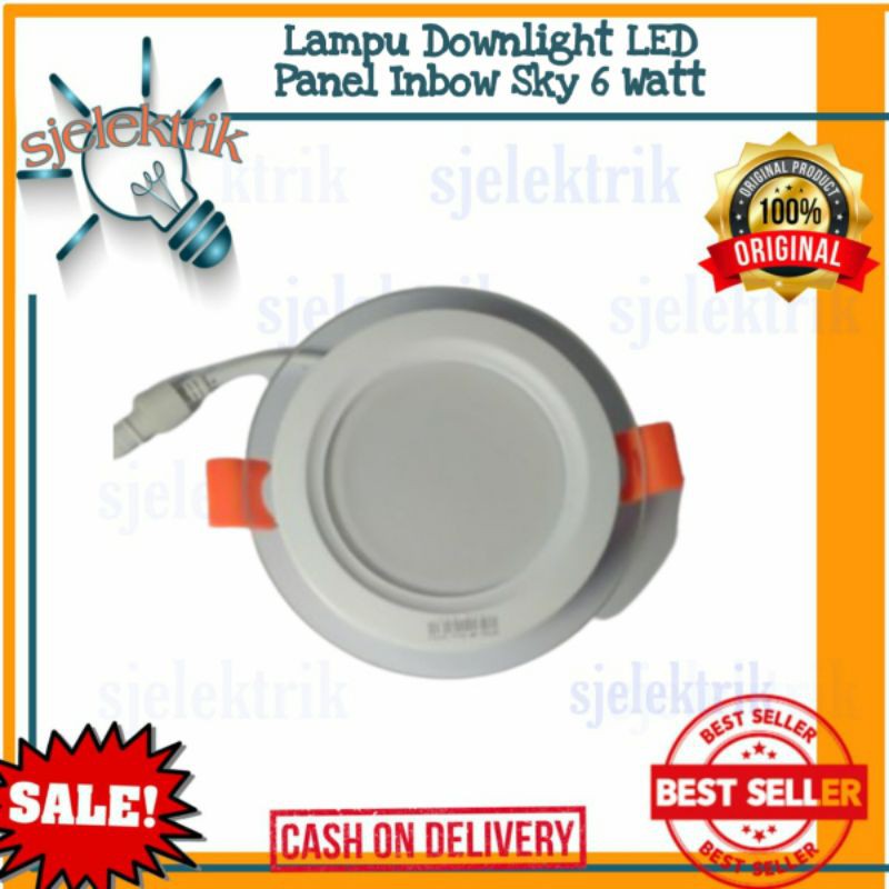 Lampu Downlight LED Panel inbow Sky 6 watt/ 6watt / 6 w bulat 3 warna IB