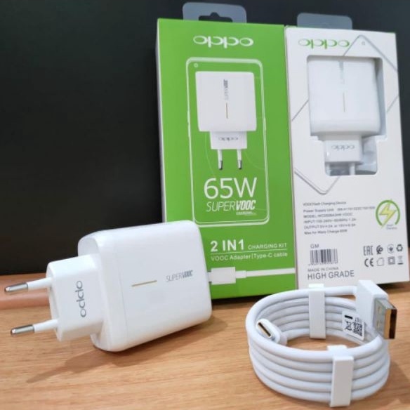 (ba) TC/Travel Charger Merk OPPO 65W Fast Charging Super VOOC