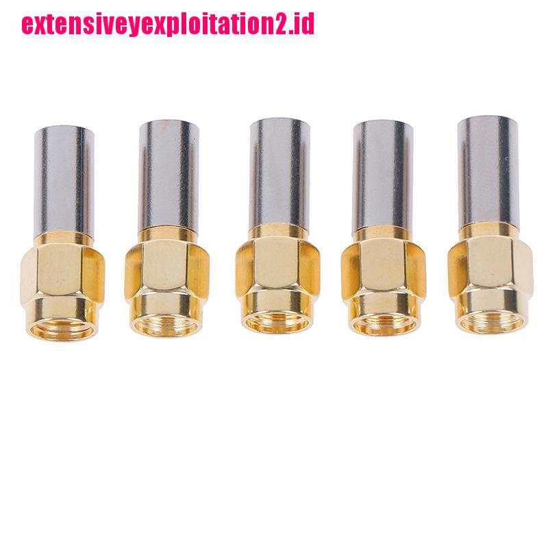 5pcs Konektor Crimper rf coaxial sma male plug Untuk rg58 rg142 rg400