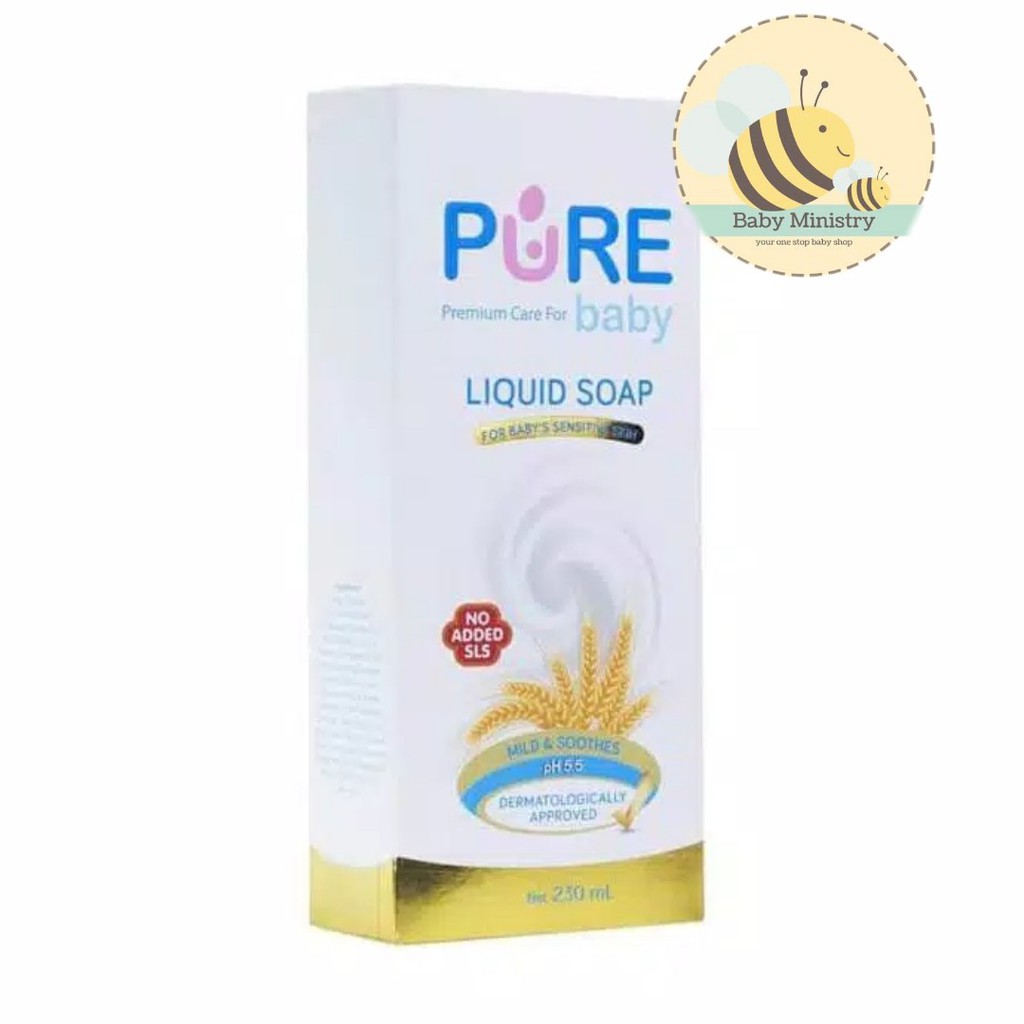 Pure Baby Liquid Soap 230ml (sabun bayi untuk kulit kering , sensitif, biang keringat) RECOMMENDED
