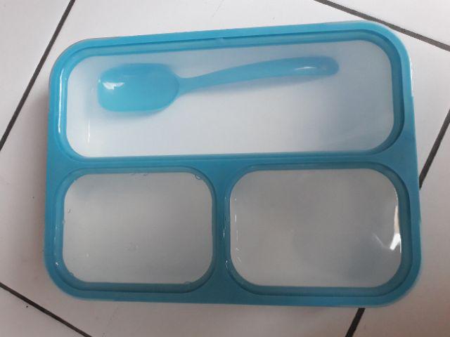 Yooyee Kotak Makan Grid Bento Lunch Box 3 Sekat Anti Bocor  - Packing Bubble Dan Karton