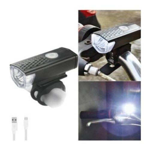 Lampu Depan Sepeda LED 300 Lumen Cree USB Recharge Spr Terang 118106