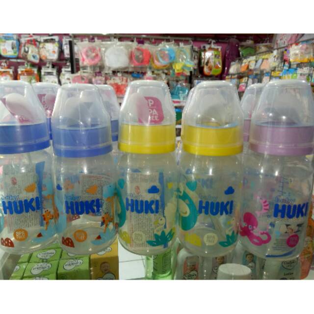 Botol Susu Huki PP Dot Gepeng 120 Ml /Baby Huki Orthodontic Nipple Round PP Bottle