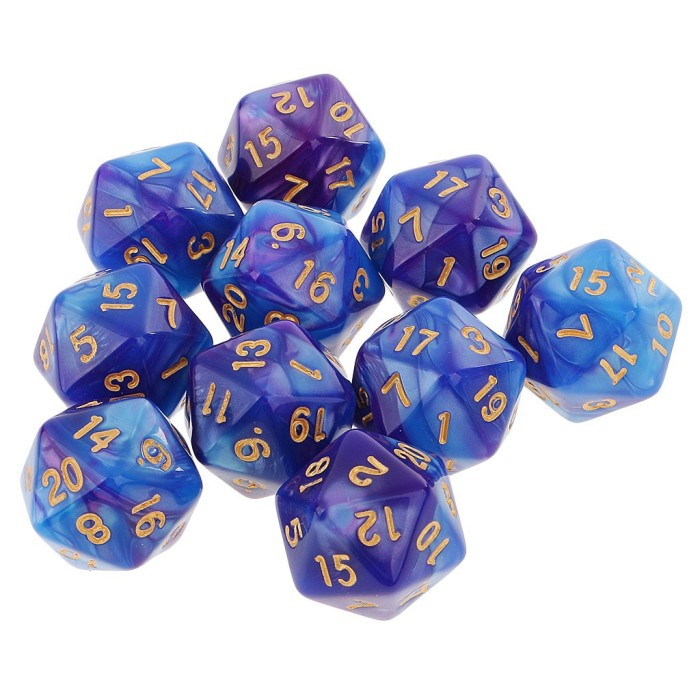 Segera Beli 10Pcs Dadu 20 Sisi D20 Polyhedral untuk Dungeons dan Dragons RPG MTG Diskon