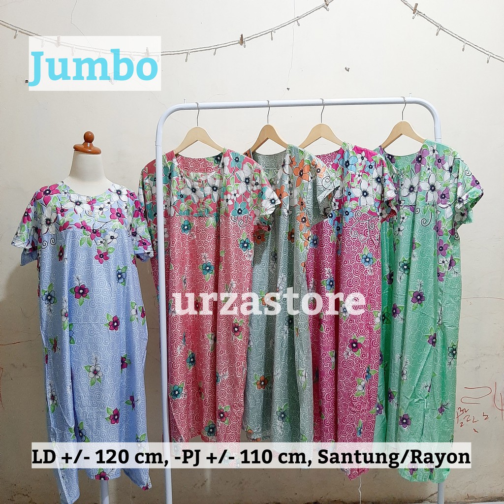 Daster Payung Jumbo / Besar Motif Bunga Simple Rayon