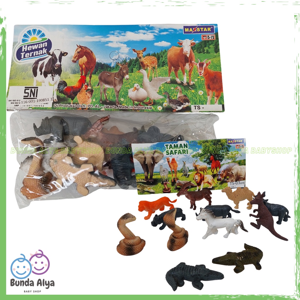 Set Mainan Anak Hewan Kebun Binatang Animal Figure Wild Animal Isi 12 Edukasi Anak Binatang