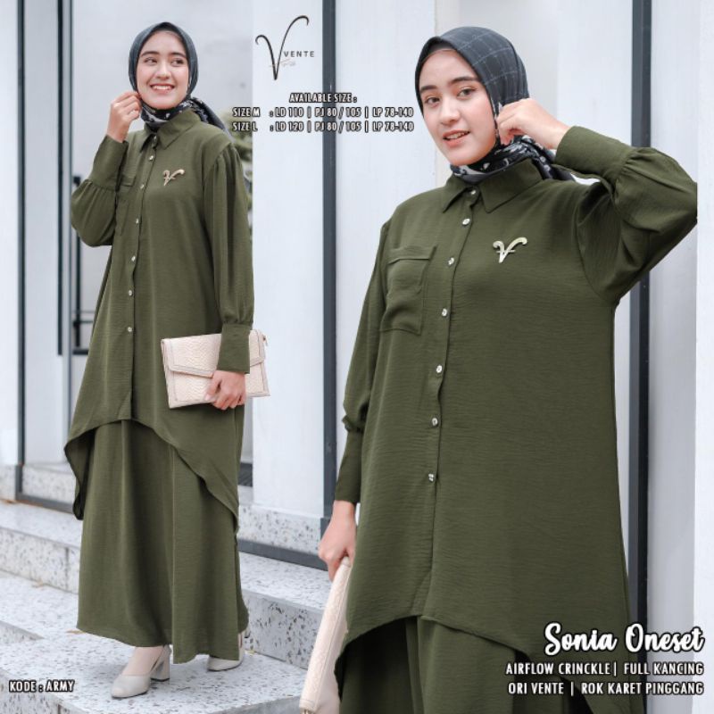 One Set Rok LD 110 120 M XL Sonia Oneset Ori Vente Setelan Wanita Rayon Pajamas Jumbo Setcel Big Siz