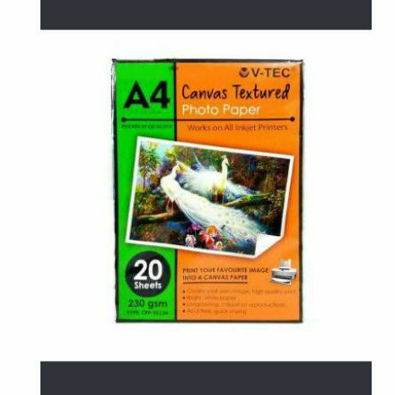 

Kertas Canvas Photo A4 230Gr V-Tec / Canvas Photo Paper A4 230Gr