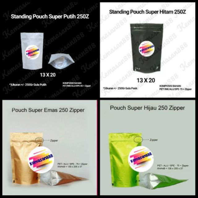 Standing Pouch 250Z. Kemasan Kopi