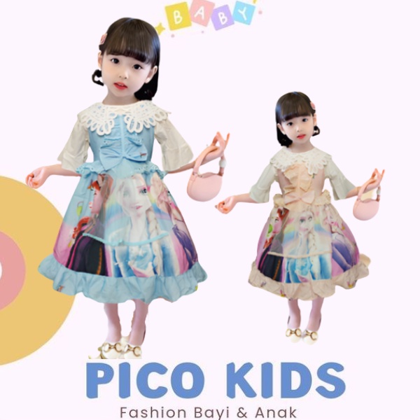 {Baru Datang} D-1106 Dress Princess Anak Import 2IN1 HAZEL  / Bajun Anak Import / Gaun Pesta Anak Im