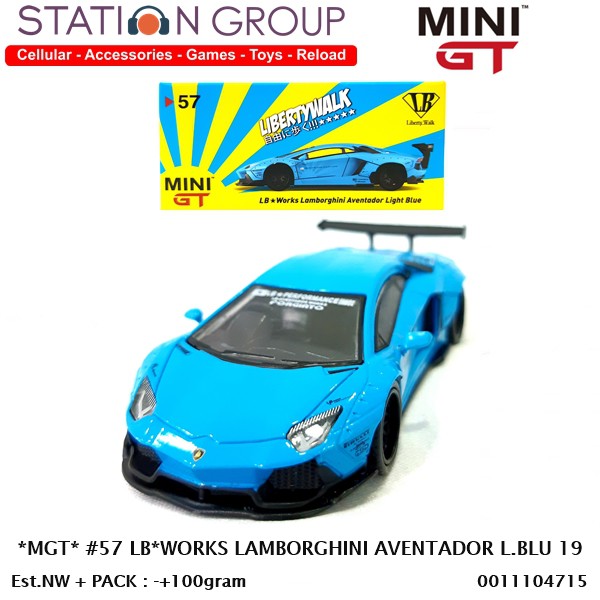 MINI GT #57 LIBERTY WORKS LAMBORGHINI AVENTADOR LIGHT BLUE