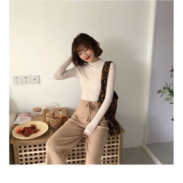 Lettuce Edge Mock Neck Knit Top