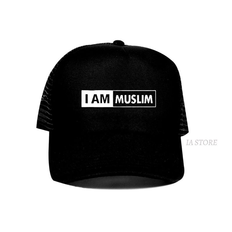 Topi Trucker Jaring Custom I AM MUSLIM