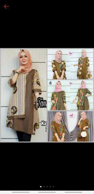 Batik Tunik Zipper Seling Genes Modern Kekinian Pakaian Kerja Kantor Kondangan Selling Seragaman