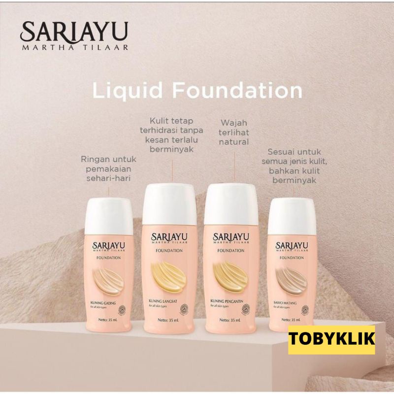 Sariayu Foundation Alas Bedak 35 ML | Kuning Langsat, Kuning Pengantin, Kuning Gading