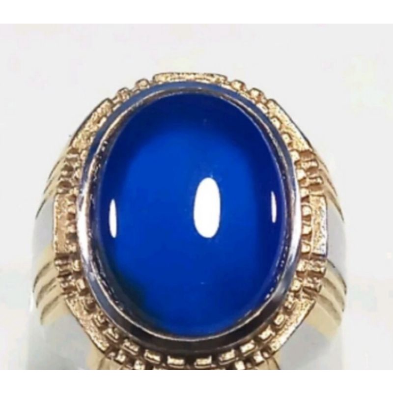 cincin batu  akik biru spirtus natural