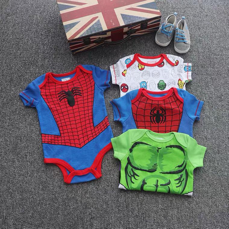 BAJU BAYI JUMPER ROMPER NEWBORN BODYSUIT SLEEPSUIT PIYAMA SUPERHERO AVENGERS HULK SPIDERMAN MARVEL