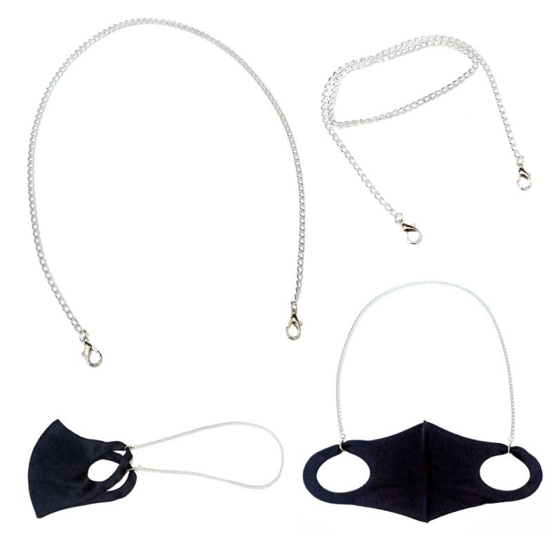 Kalung Gantungan Masker Strap Mask Hanging Silver Chain Series