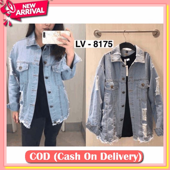 Jacket Jeans Gracia Wanita Denim Jaket Lepis Oversize Jins Jaket Klasik Kekinian Cewe Cewek Jaket Mu